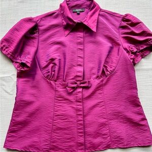 Fuscia Dress Barn Size Large Short-sleeved Blouse